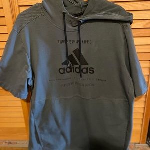 Adidas “Three stripe life” short sleeve hoodie